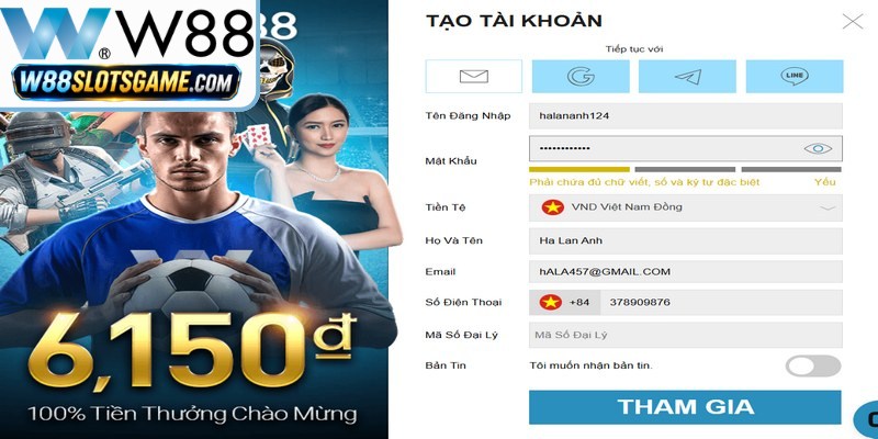 Điều kiện bắt buộc khi newbie tiến hành đăng ký tài khoản W88